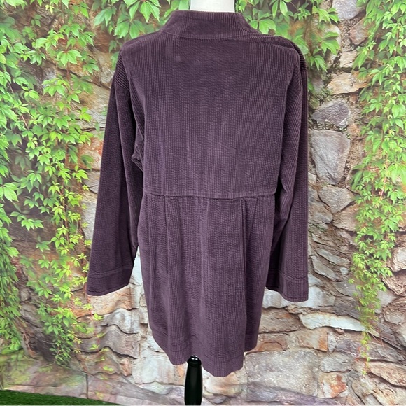 J. JILL Eggplant Corduroy Tunic Jacket, L - Picture 6 of 10
